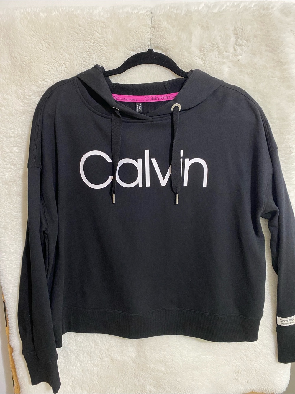 Calvin Klein Black Pullover with Pink Neck Trim